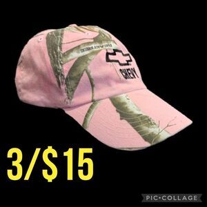 $5 item/ Pink Chevy camo Velcro closure baseball cap